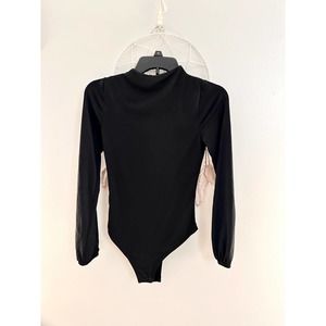 Live in the Moment Long Sleeve Black Bodysuit Small